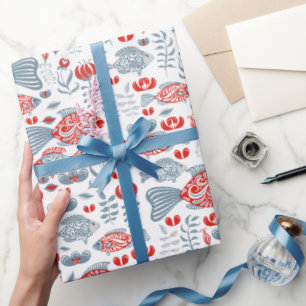Modern vissenpatroon cadeaupapier