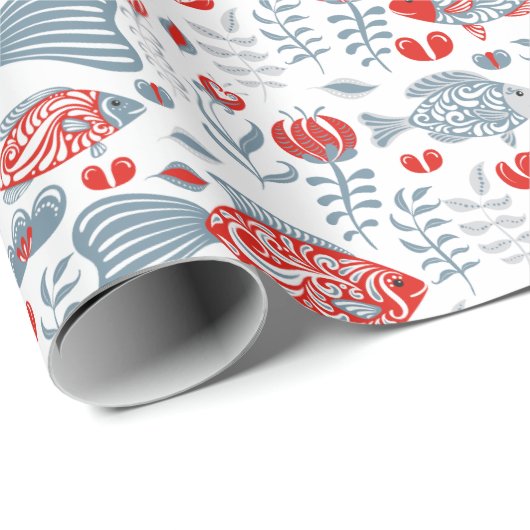 Modern vissenpatroon cadeaupapier (Rol Hoek)
