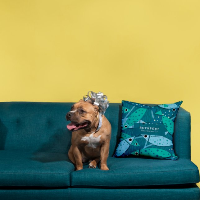 Modern vissenpatroon Gepersonaliseerd Sierkussen (Creator heeft geüpload)