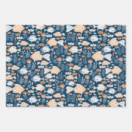 Modern vissenpatroon inpakpapier vel