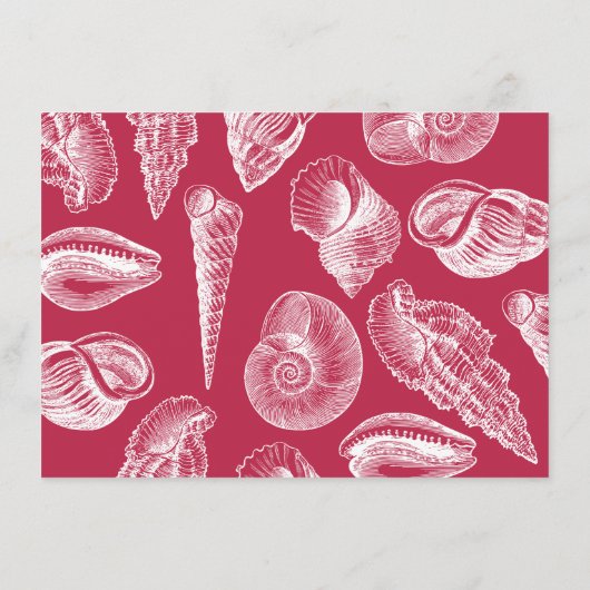 Modern Viva Magenta Beach Zee Shell Directions Informatiekaartje (Achterkant)