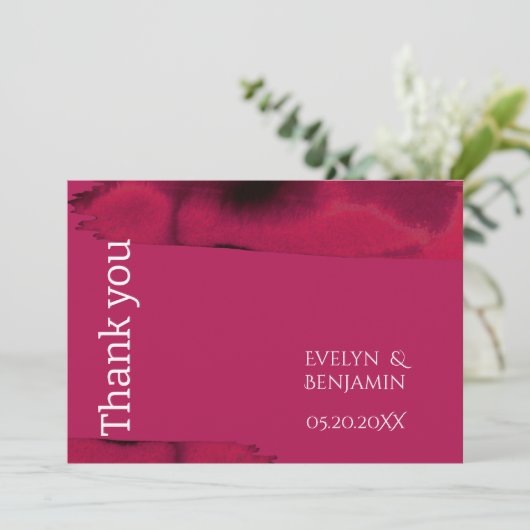 Modern Viva Magenta Bedankkaart (Staand voorkant)