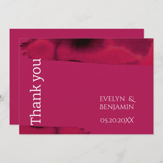 Modern Viva Magenta Bedankkaart (Voorkant / Achterkant)