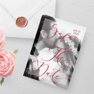 Modern viva magenta Foto Elegant Kaart