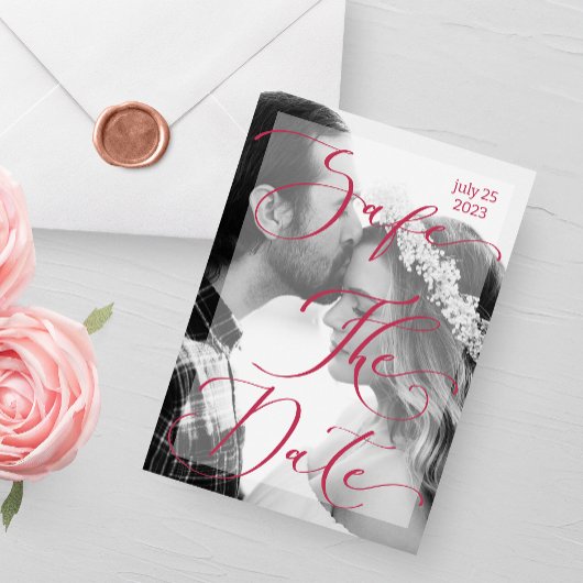 Modern viva magenta Foto Elegant Kaart