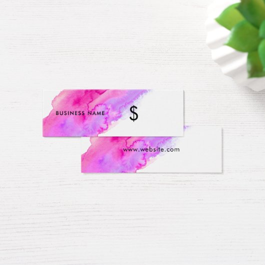 Modern Vivid roze Waterverf Schaf Prijs Label Mini Visitekaartjes (Bureau)