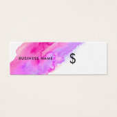Modern Vivid roze Waterverf Schaf Prijs Label Mini Visitekaartjes (Voorkant)