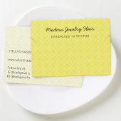Modern Vivid Yellow Necklace Bracelet Display Card Visitekaartje