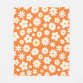 Modern vlak grafisch madeliefje Sinaasappel Fleece Deken (Voorkant)