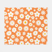 Modern vlak grafisch madeliefje Sinaasappel Fleece Deken (Voorkant (Horizontaal))