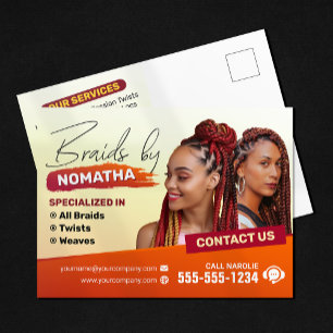 Modern Vlecht Salon Vlechtstylist Kapper Briefkaart