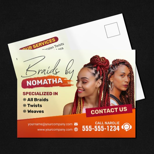 Modern Vlecht Salon Vlechtstylist Kapper Briefkaart