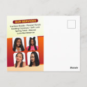 Modern Vlecht Salon Vlechtstylist Kapper Briefkaart (Achterkant)