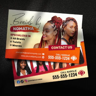 Modern Vlecht Salon Vlechtstylist Kapper Flyer
