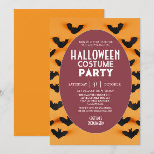 Modern Vleermuis Patroon Halloween Kostuum Feest Kaart