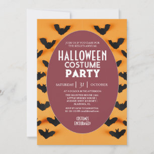 Modern Vleermuis Patroon Halloween Kostuum Feest Kaart