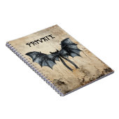 Modern  vleermuislint Oud Papier Custom Quote Notitieboek (Rechterzijde)