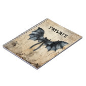 Modern  vleermuislint Oud Papier Custom Quote Notitieboek (Linkerzijde)