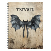 Modern  vleermuislint Oud Papier Custom Quote Notitieboek (Voorkant)