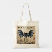 Modern  vleermuislint Oude papieren Trick or treat Tote Bag (Achterkant)