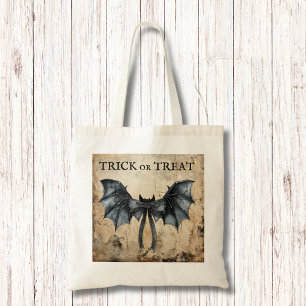 Modern  vleermuislint Oude papieren Trick or treat Tote Bag