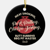 Modern Vlees roken BBQ Pit Master Pap Keramisch Ornament (Voorkant)