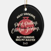 Modern Vlees roken BBQ Pit Master Pap Keramisch Ornament (Links)