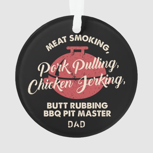 Modern Vlees roken BBQ Pit Master Pap Ornament (achterkant)