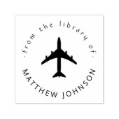 Modern vliegtuig aangepaste naam reizigersboek  zelfinktende stempel (Design)