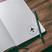 Modern vliegtuig aangepaste naam reizigersboek  zelfinktende stempel