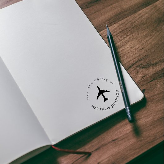 Modern vliegtuig aangepaste naam reizigersboek  zelfinktende stempel