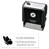 Modern vlinder retouradres  zelfinktende stempel (In situ)