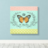 Modern  vlinder stretched canvas afdruk (Insitu (Houten vloer))