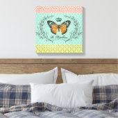 Modern  vlinder stretched canvas afdruk (Insitu (Slaapkamer))