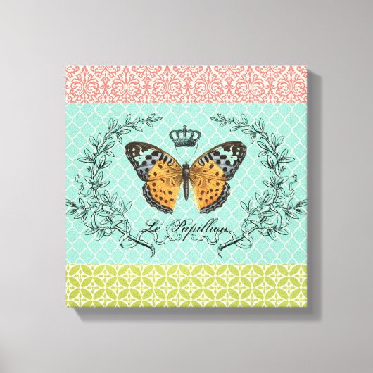 Modern  vlinder stretched canvas afdruk (Voorkant)