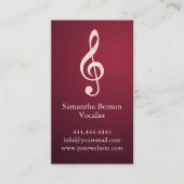 Modern Vocalist Singer Musical Clef Logo Music Visitekaartje (Voorkant)