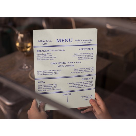 Modern Voedsel Restaurant Cafe Menu Kaart