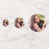 Modern Voeg je eigen foto en datumtekst DIY Party Confetti (Voorkanten)