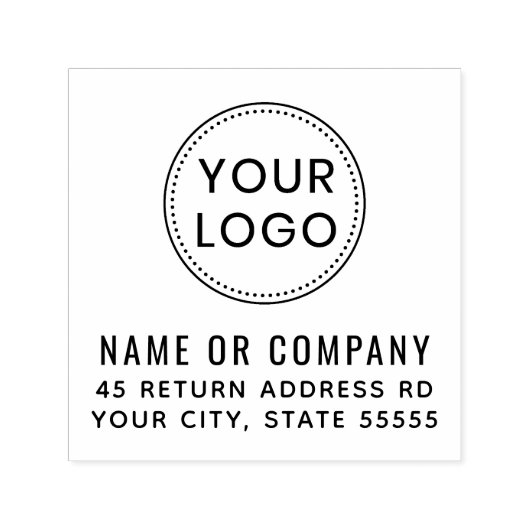 Modern voeg je eigen logo-adres of -tekst toe  zelfinktende stempel (Design)