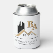 Modern Voeg je eigen Logo Professional Black Gold  Blikjeskoeler (Blikje Voorkant)