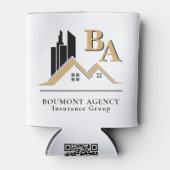 Modern Voeg je eigen Logo Professional Black Gold  Blikjeskoeler (Voorkant)