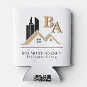 Modern Voeg je eigen Logo Professional Black Gold  Blikjeskoeler (Achterkant)