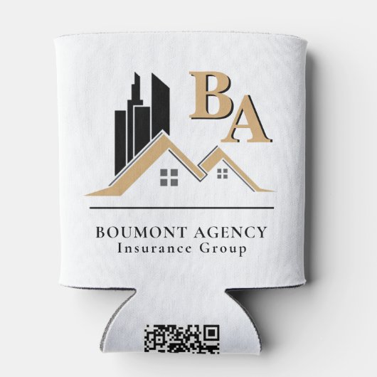 Modern Voeg je eigen Logo Professional Black Gold  Blikjeskoeler (Achterkant)