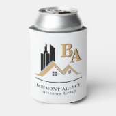 Modern Voeg je eigen Logo Professional Black Gold  Blikjeskoeler (Blikje Achterkant)