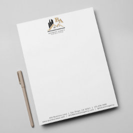 Modern Voeg je eigen Logo Professional Black Gold Briefhoofd