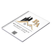 Modern Voeg je eigen Logo Professional Black Gold  Notitieboek (Linkerzijde)