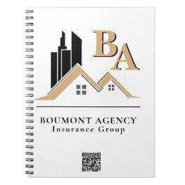 Modern Voeg je eigen Logo Professional Black Gold Notitieboek