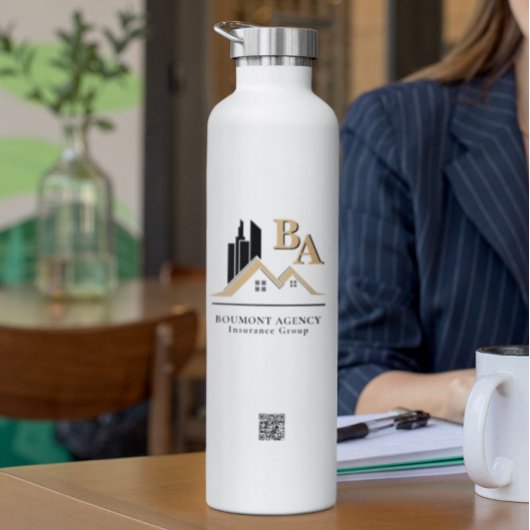 Modern Voeg je eigen Logo Professional Black Gold Waterfles