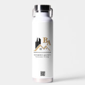 Modern Voeg je eigen Logo Professional Black Gold Waterfles (Voorkant)