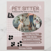 Modern Voeg je foto Pet Sitter Flyer toe (Voorkant)